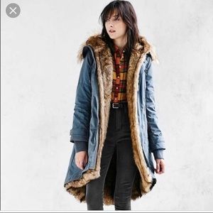 Authentic members only faux fur lined parka xs